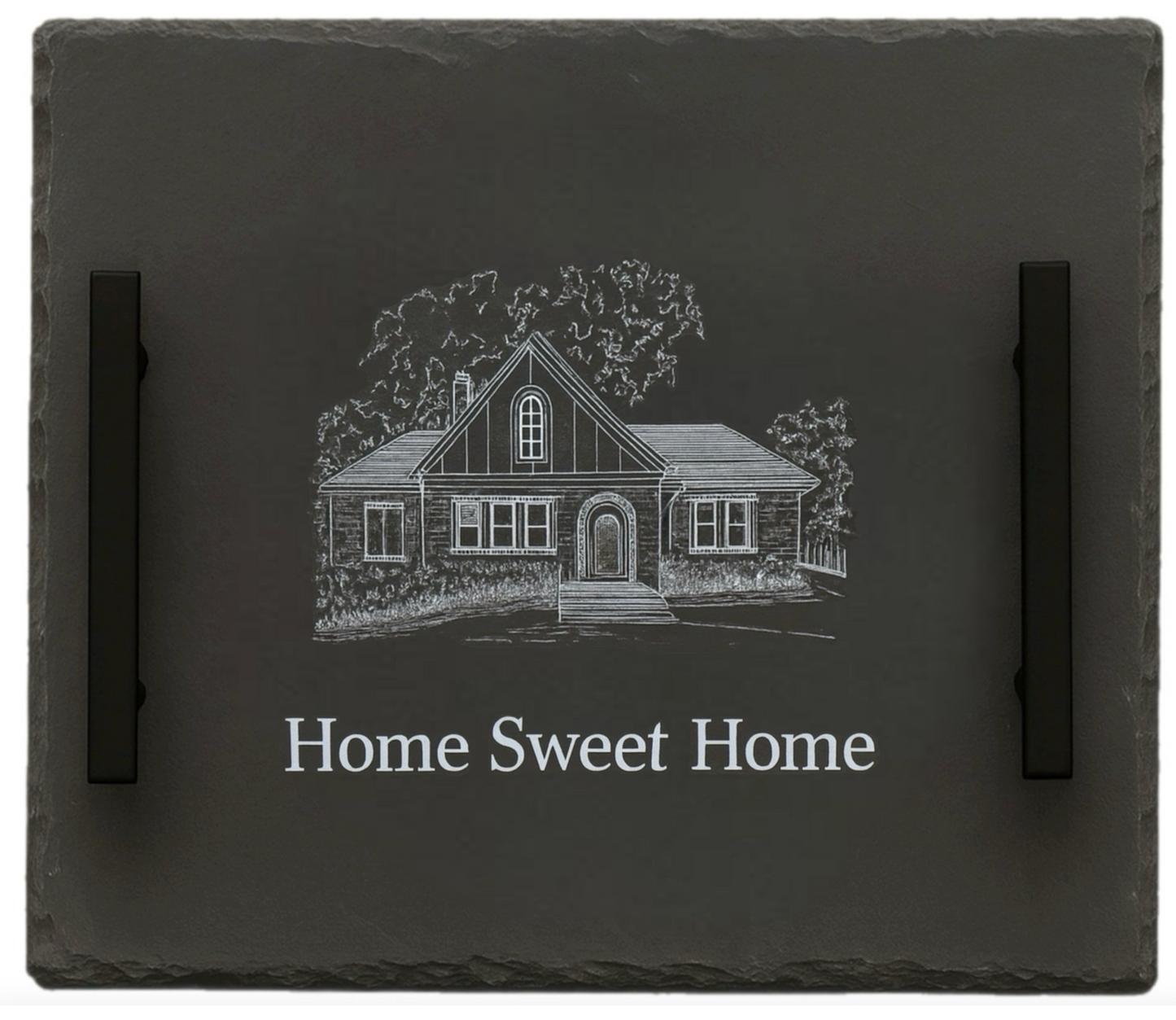 Custom Home Engraved Gift Bundle – Slate Charcuterie Board, Coaster Set & Hanging Sign (Save 15%)