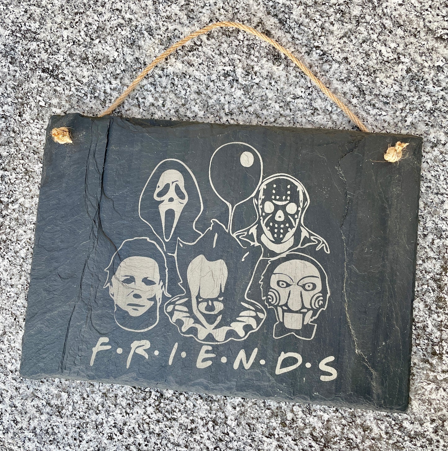 Halloween "Friends" Sign or Coaster; Horror Villains