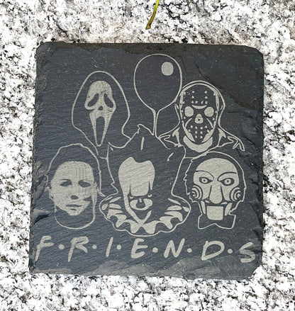 Halloween "Friends" Sign or Coaster; Horror Villains