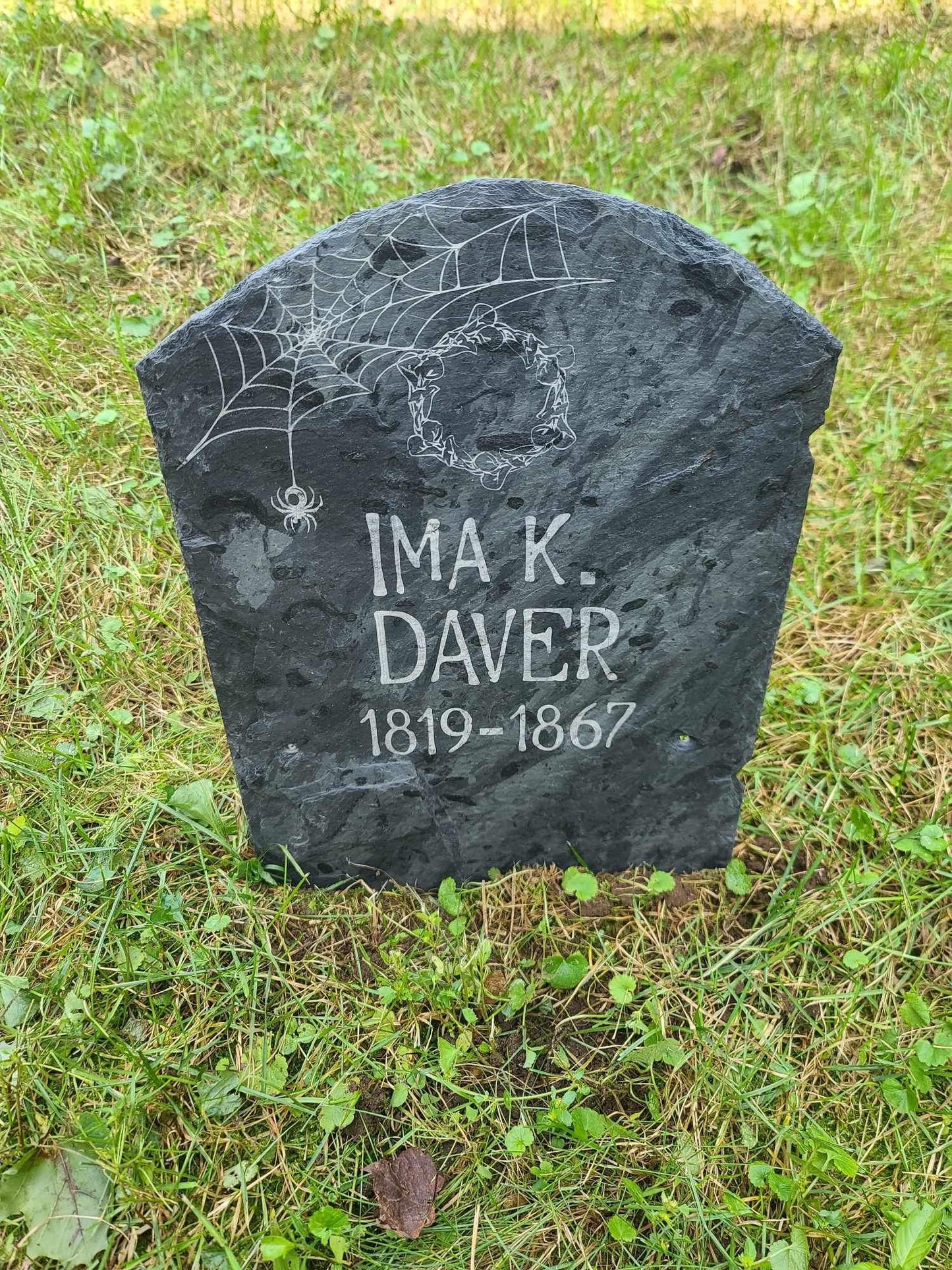 3 Slate Engraved Halloween Tombstones