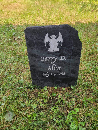 3 Slate Engraved Halloween Tombstones