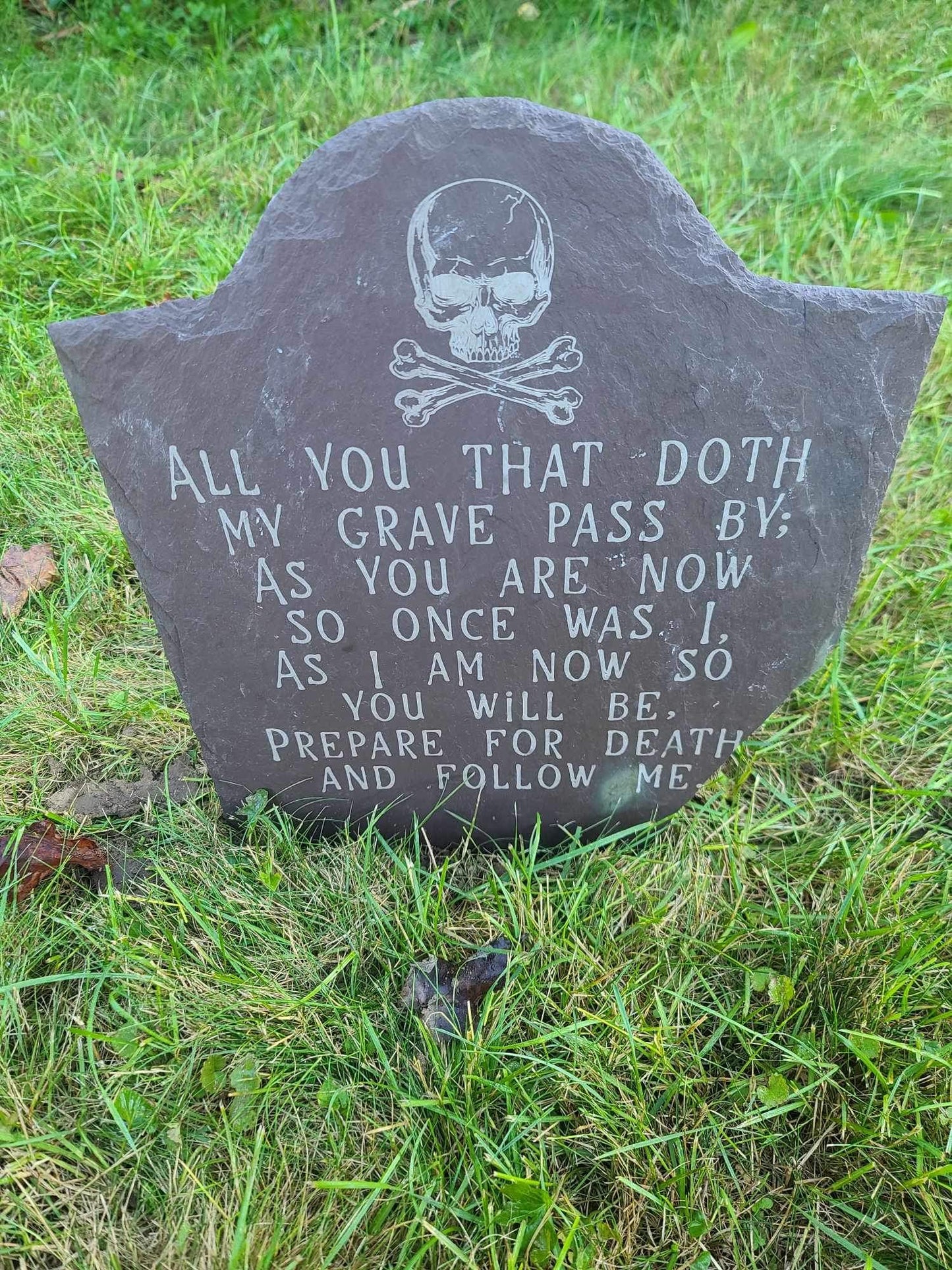 3 Slate Engraved Halloween Tombstones