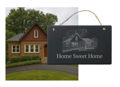 Custom Home Engraved Hanging Slate Sign