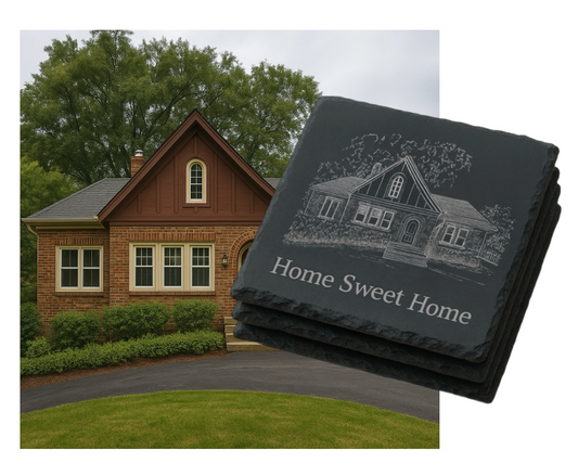 Custom Home Engraved Slate Coasters