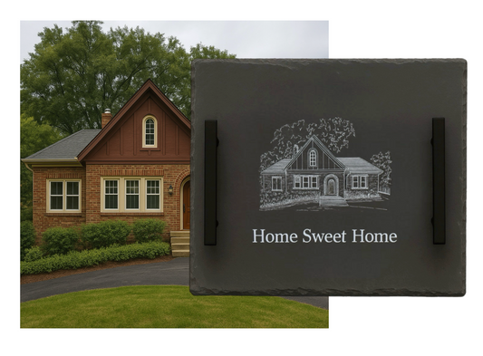 Custom Home Engraved Slate Charcuterie Board